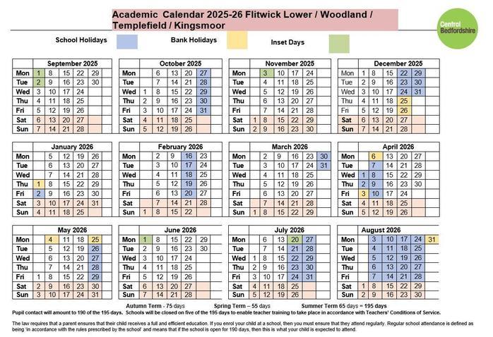 Academic calendar 2025-26